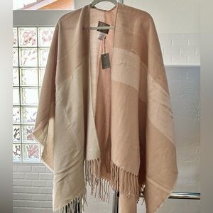 NWT Soia & Kyo Woven Scarfigan with Fringe Scarf Shawl Wrap Cardigan